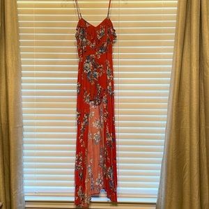 TAKARA Long Flowy Juniors Romper Dress with shorts